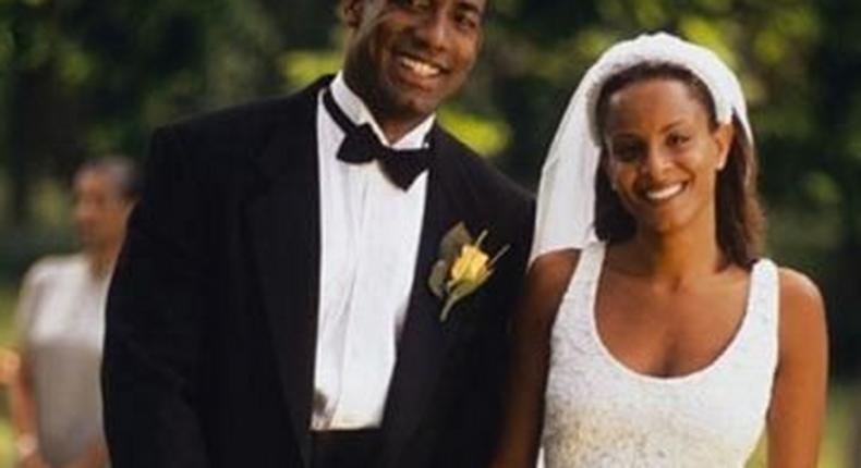 Groom in black tie