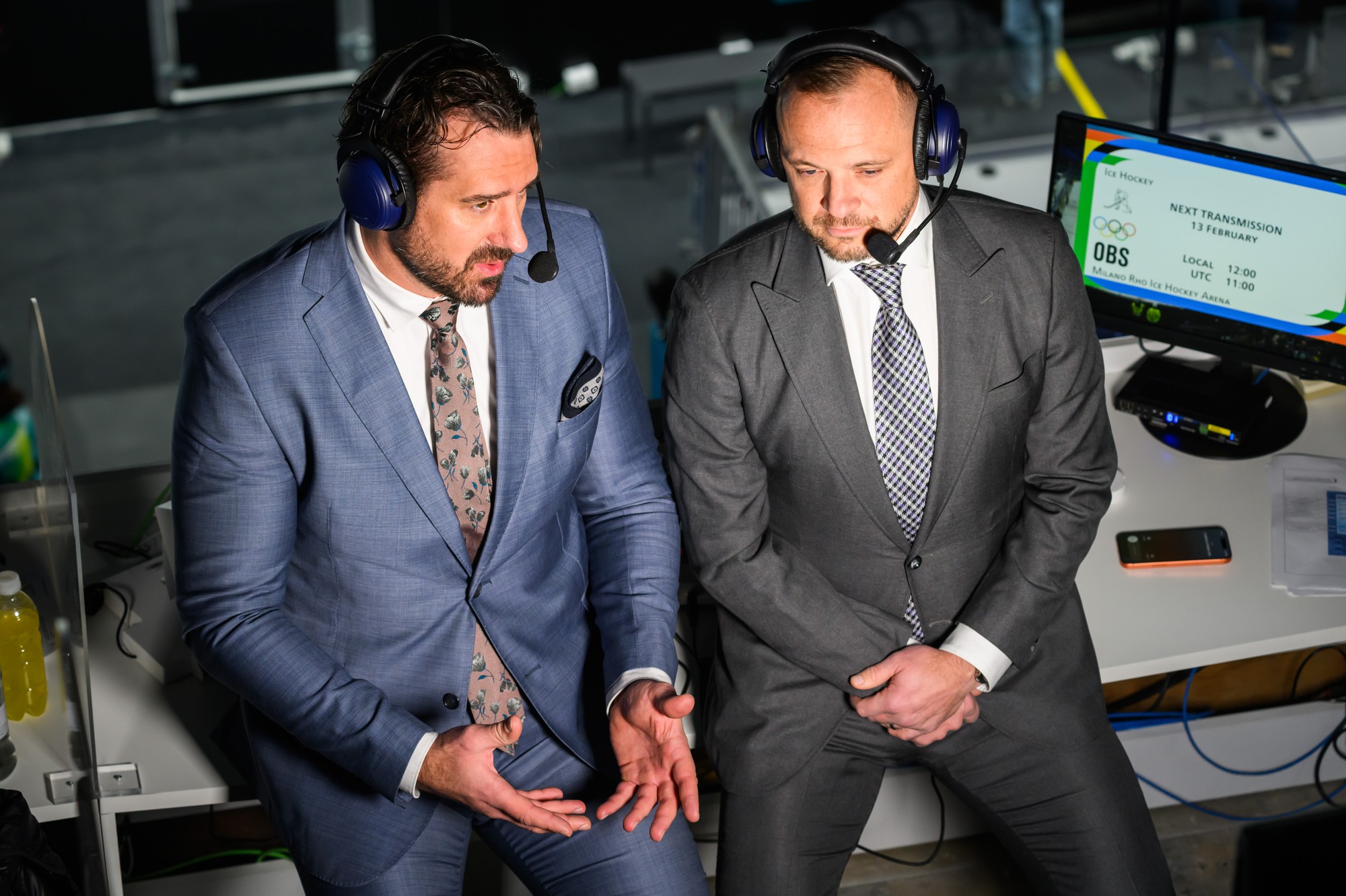 Športoví komentátori STVR Boris Valábik a Marián Gáborík. 