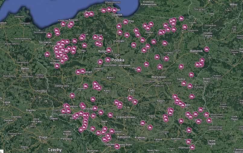 Protest rolników 24 stycznia 2024 roku - MAPA