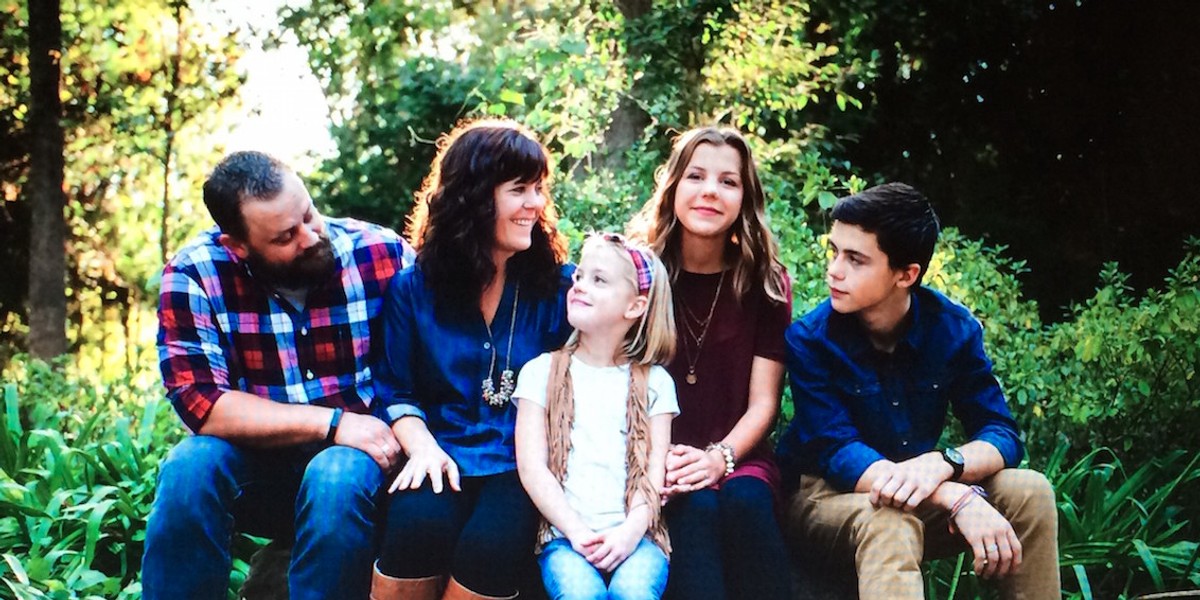 Kristen Welch with her husband, Terrell, and three children: Emerson, Madison, and Jon-Avery, from left to right.