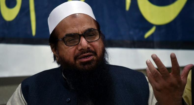 Hafiz Saeed, leader of the charity Jamaat-ud-Dawa who has a $10 million US bounty on his head, pictured in December 2016, is to be placed under preventative detention