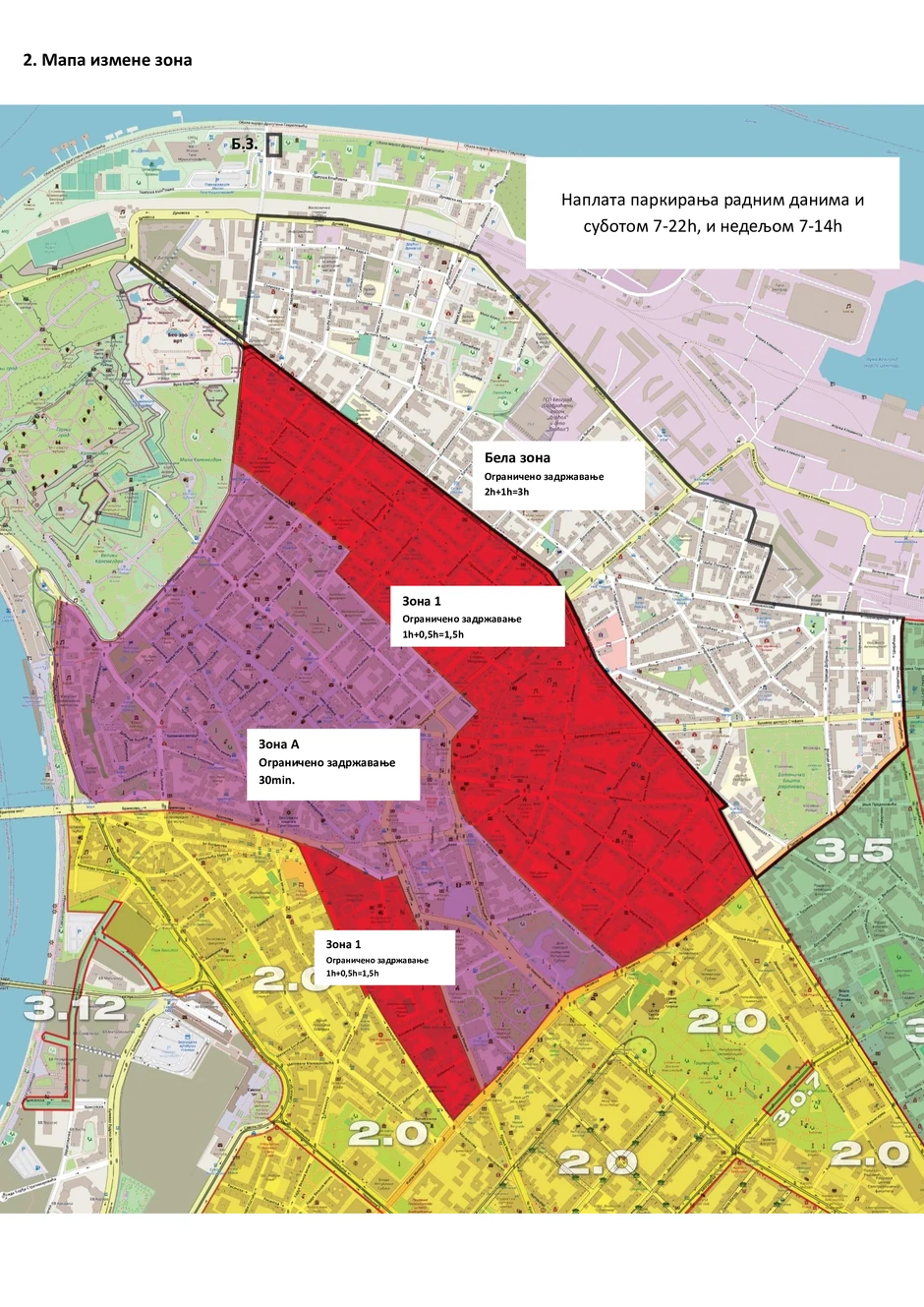 Redefinisane parking zone na opštini Stari grad - mapa izmena zona