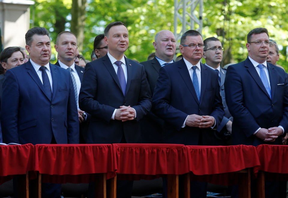 PIEKARY ŚLĄSKIE PIELGRZYMKA MĘŻCZYZN (Andrzej Duda, Grzegorz Tobiszowski, Jerzy Polaczek)