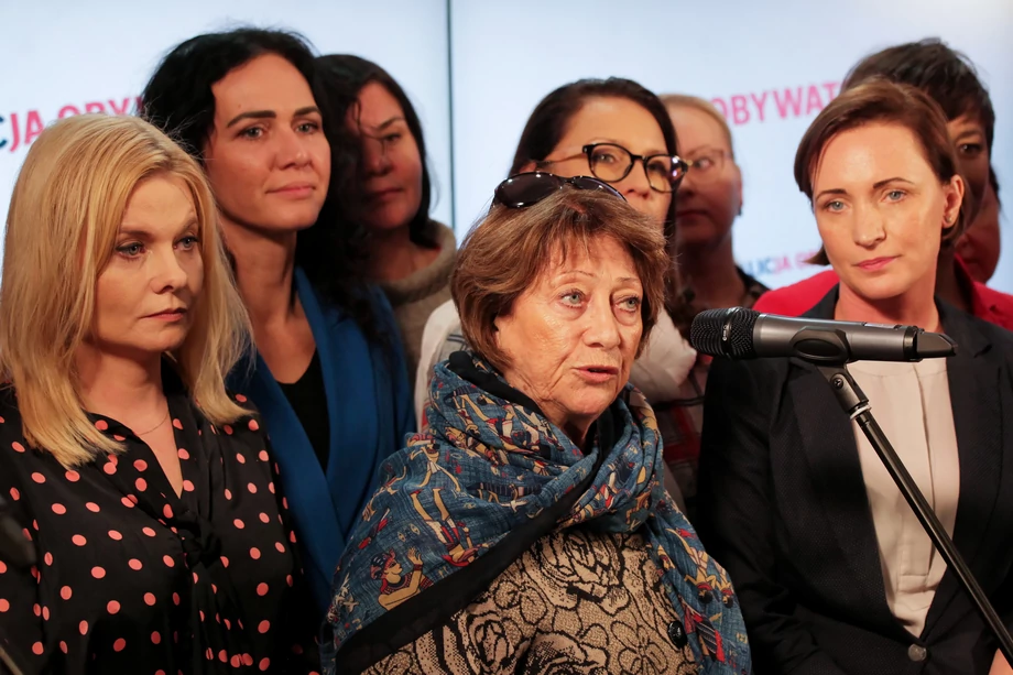 Przyszła marszałek senator Barbara Borys-Damięcka, razem z Dorotą Łobodą i Joanną Augustynowską podczas konferencji prasowej „Kobiety kobietom”.
