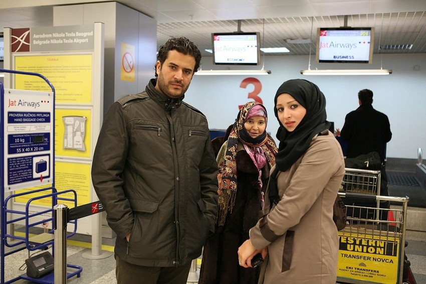 Na beogradskom aerodromu pred polazak u Libiju