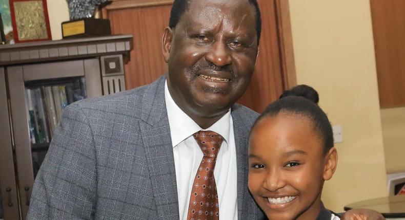 Wendy Waweni with Raila Odinga (Instagram)