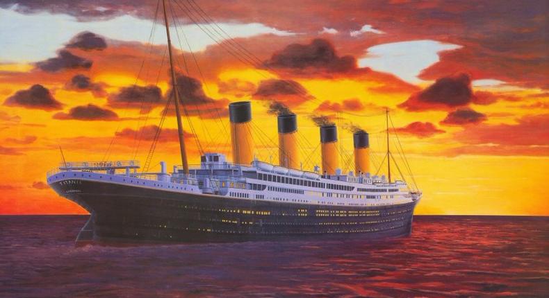 A painting of The Titanic 