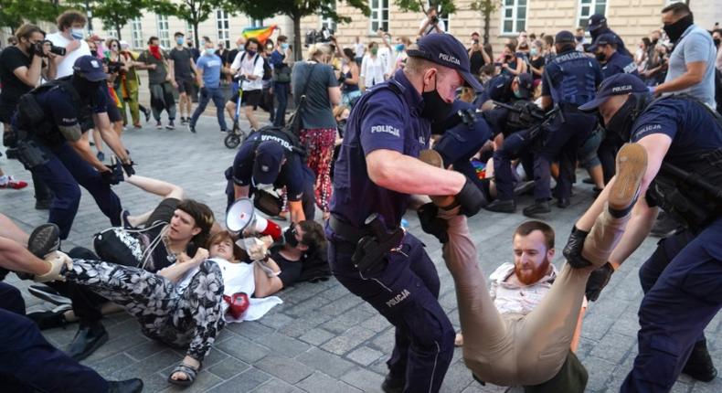 Warsaw police said  48 people were arrested during the protest