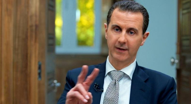 Syrian President Bashar al-Assad, pictured during an interview in April 2017, tells the India-based WION television station, I'm sure the worst is behind us