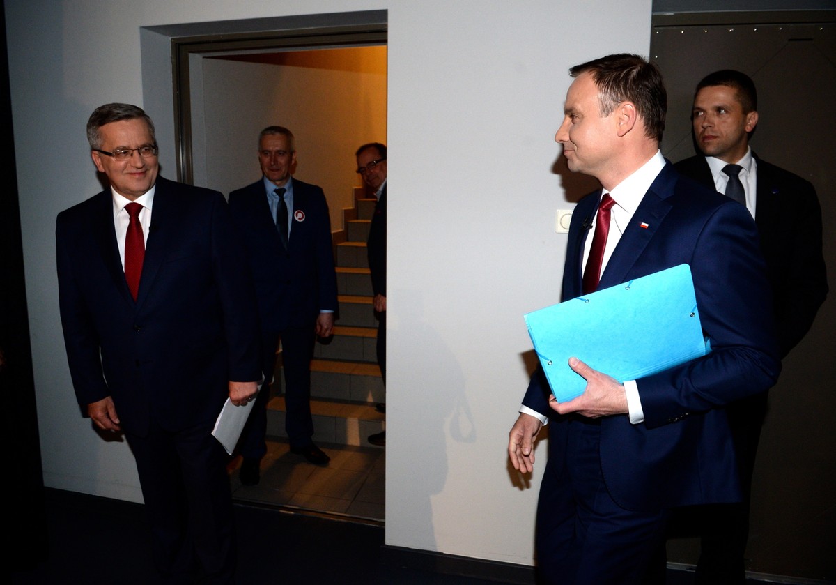 Bronisław Komorowski i Andrzej Duda w studiu TVN