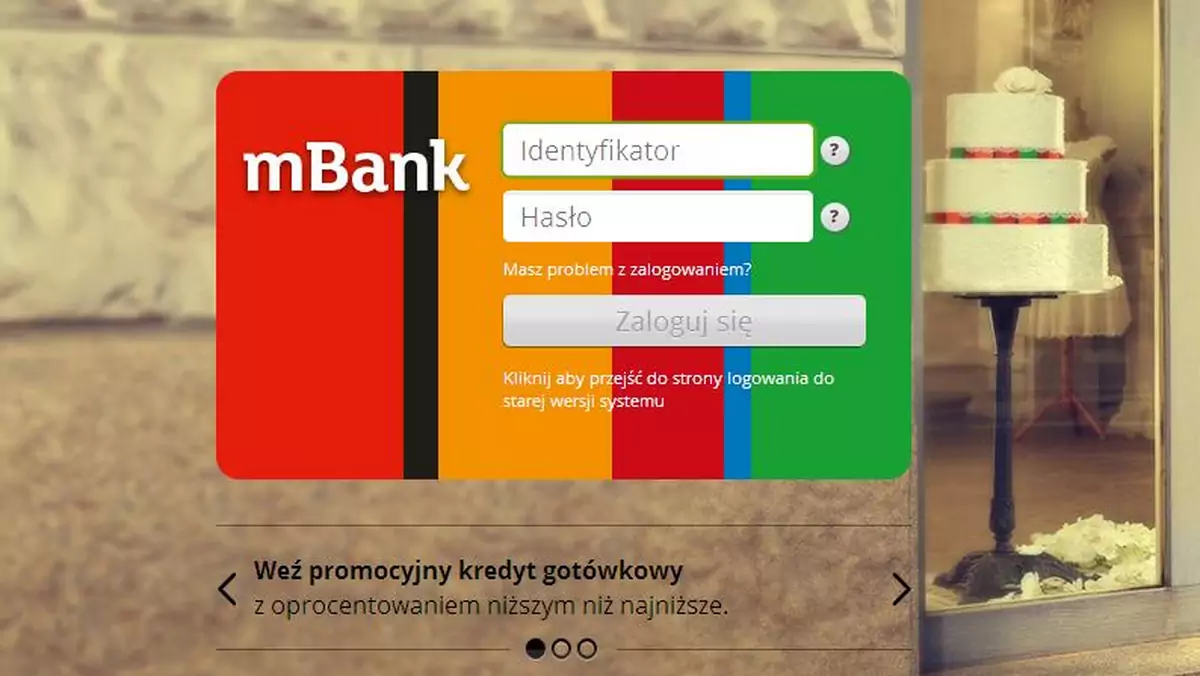 mBank - ekran logowania