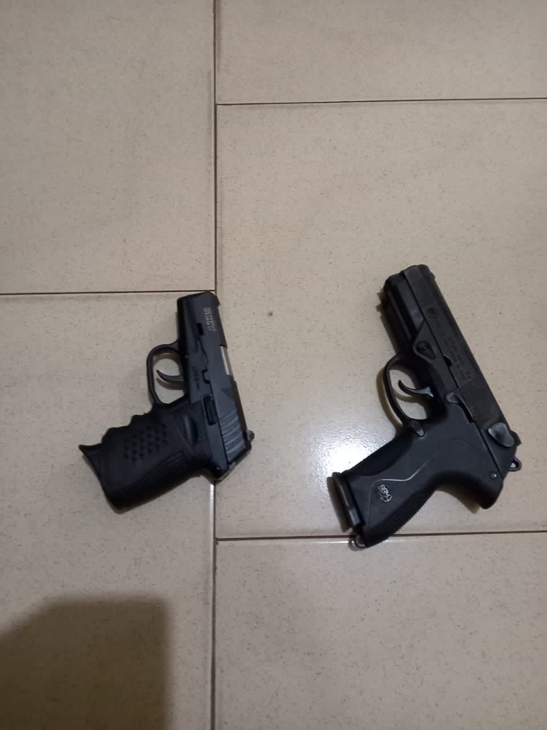 The police retrieved these pistols from the robbery suspects