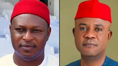 Mr Chijioke Edeoga - LP  governorship candidate and Peter Mbah - PDP governorship candidate