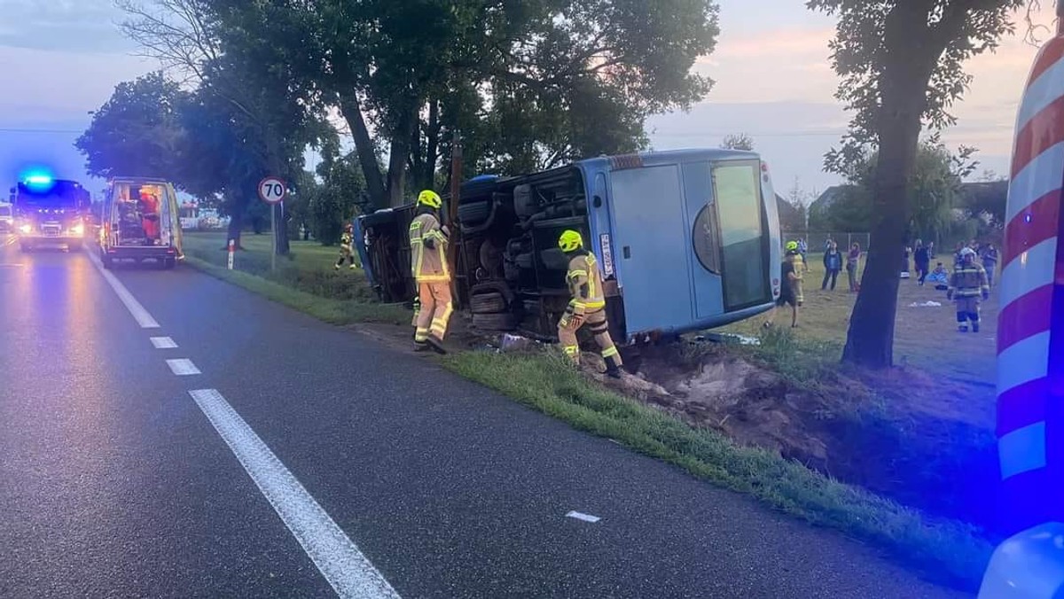 Wypadek białoruskiego autokaru w Chromnie. Są ranni