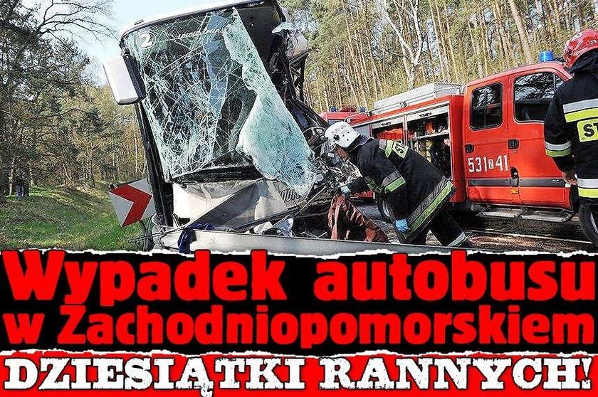 Wypadek autobusu w Zachodniopomorskiem. 25 rannych, 7 ciężko!