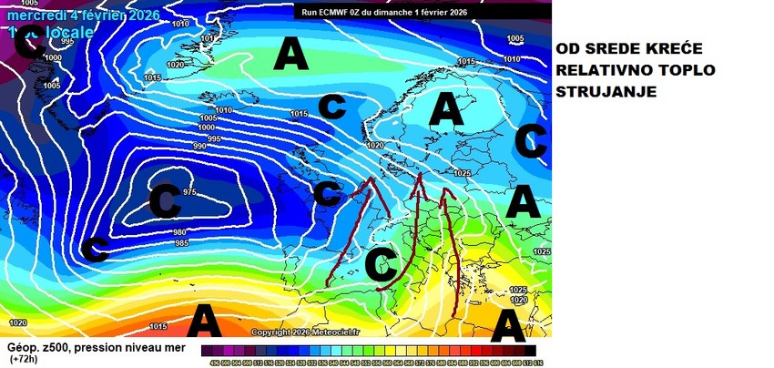 Od srede, 4. februara, biće relativno toplije