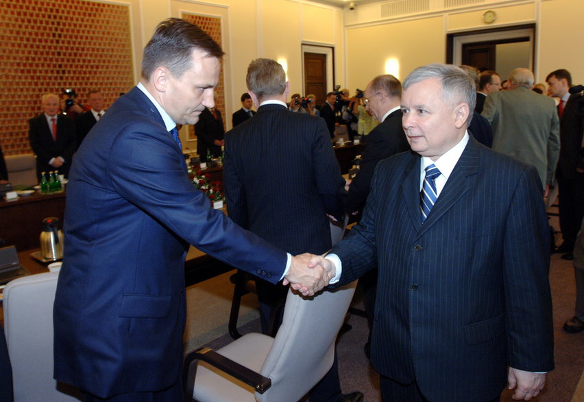 Radosław Sikorski i Jarosław Kaczyński, 2006 r.