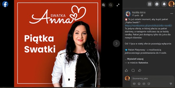 Swatka Anna i jej wpisy na portalu internetowym