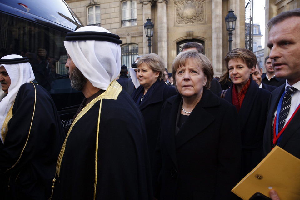 Najważniejsi przywódcy polityczni na marszu w Paryżu