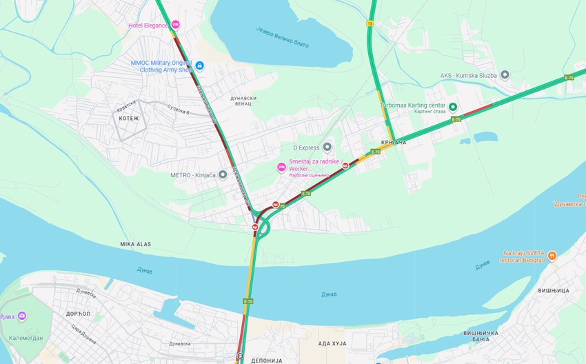 Gužna na Pančevačkom mostu, Zrenjaninskom i Pančevačkom putu