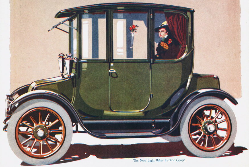 Pierwszy pojazd pasażerski zasilany energią słoneczną, to samochód elektryczny Baker Electric z 1912 r.