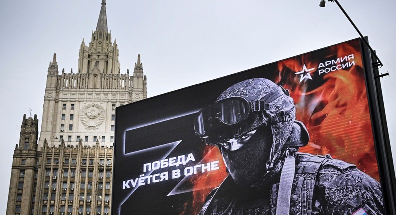 A Russian military recruitment ad in Moscow.ALEXANDER NEMENOV/AFP via Getty Images