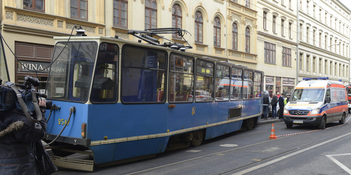 Wykolejenie tramwaju na Krupniczej