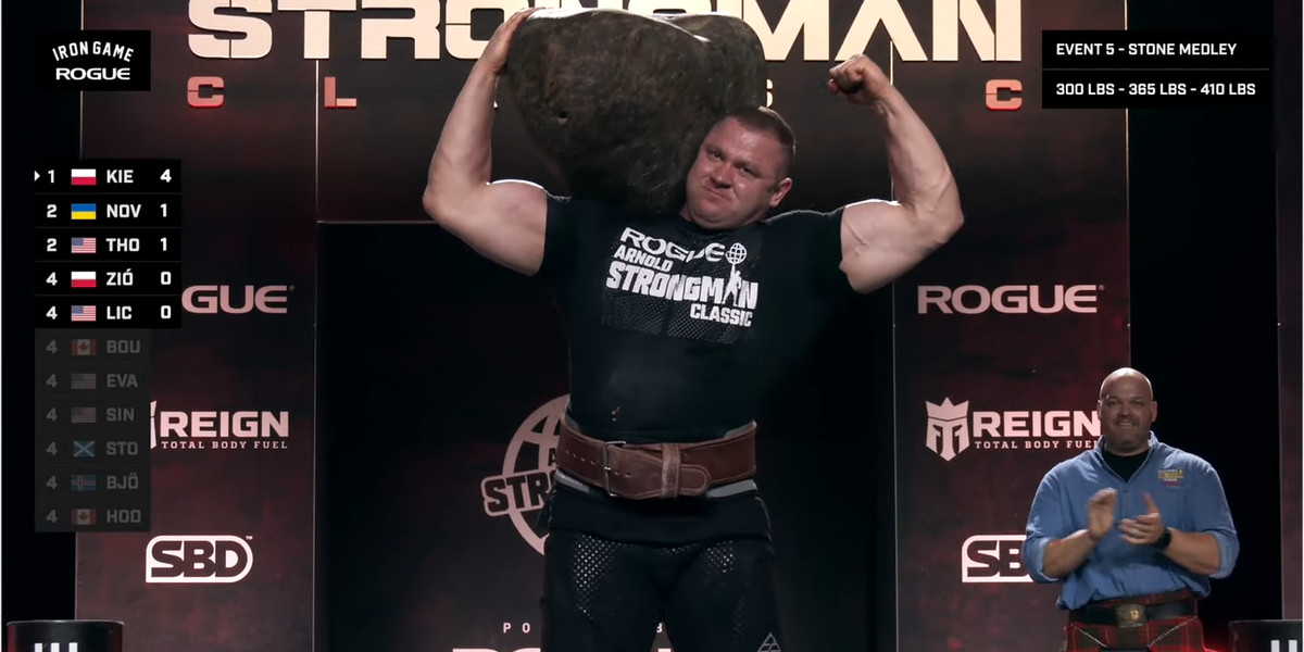 Mateusz Kieliszkowski zajął drugie miejsce na zawodach Arnold Strongman Classic.