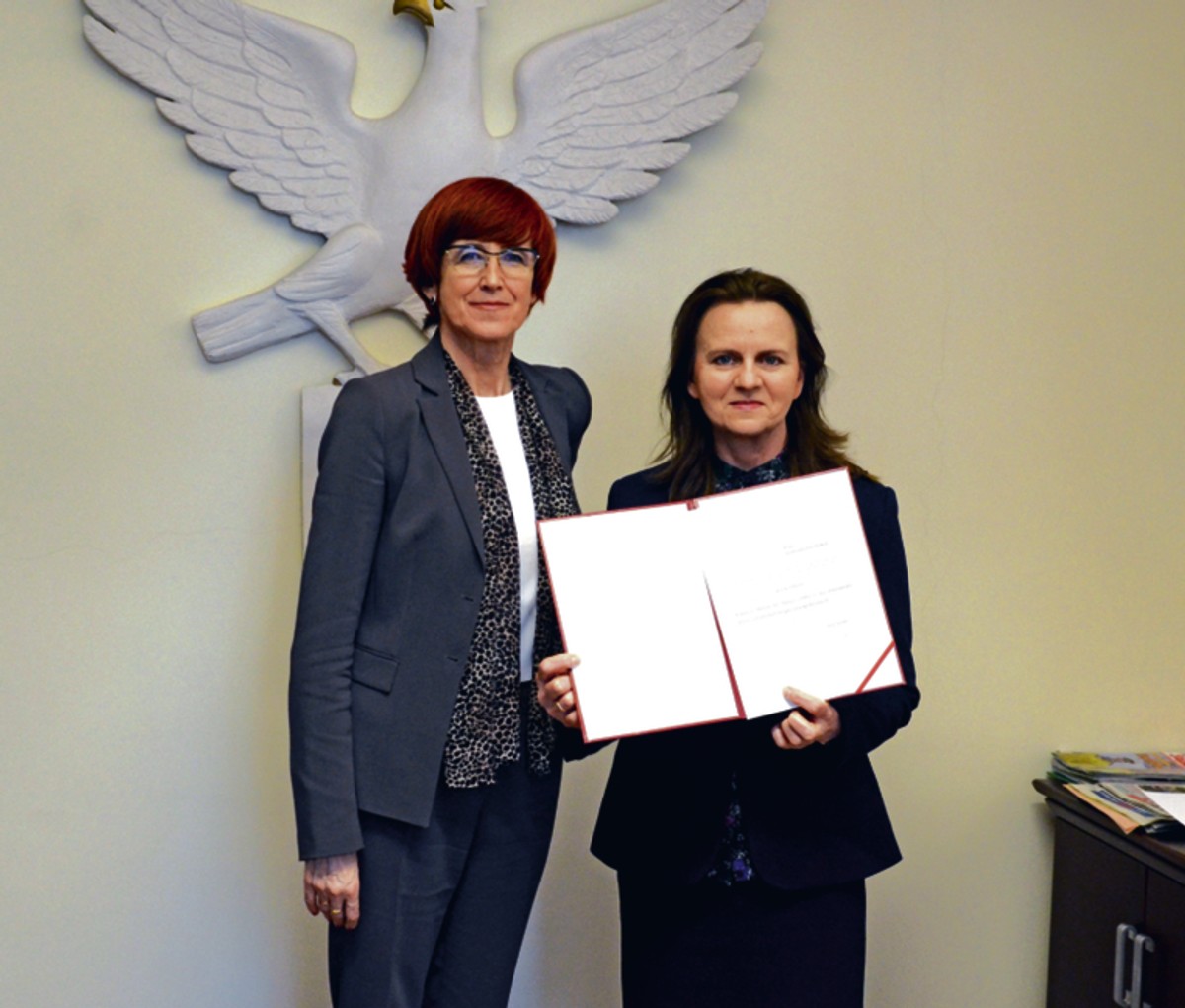 Minister rodziny, pracy i polityki społecznej Elżbieta Rafalska i prof. Gertruda Uścińska