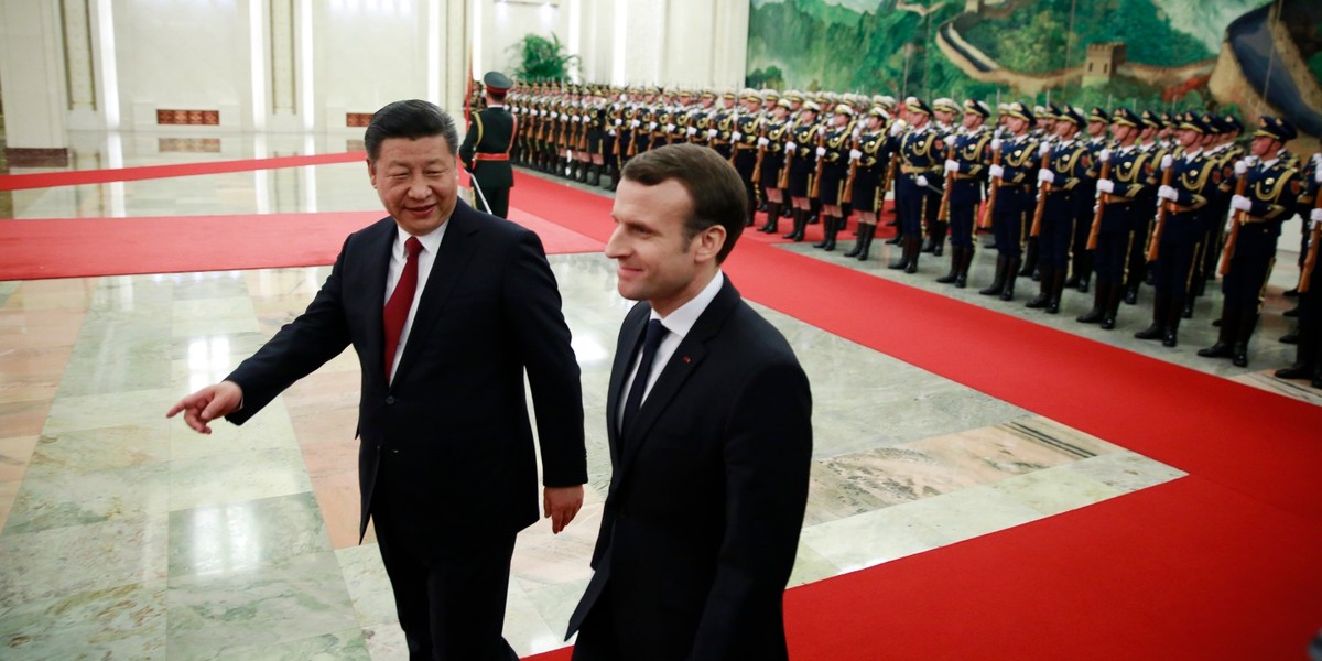 Emmanuel Macron w trakcie wizyty w Chinach zapowiedział duży kontrakt Airbusa