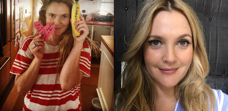 Drew Barrymore bez makijażu