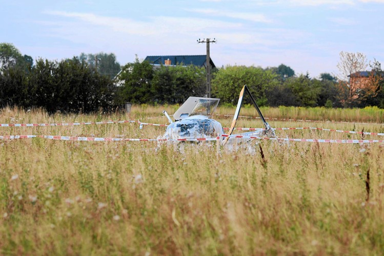 Śmigłowiec TVN24 'Błękitny' po awaryjnym lądowaniu
