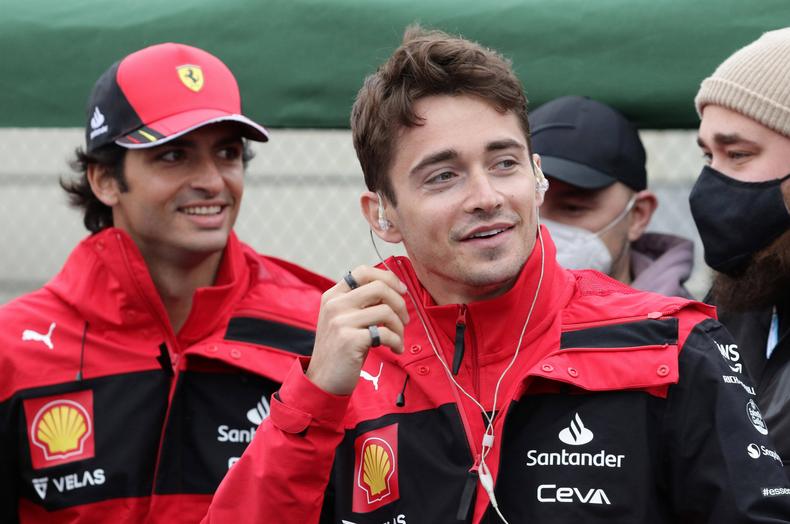Ferrari drivers Carlos Sainz (L) and Leclerc have both enjoyed thrilling starts to the campaign