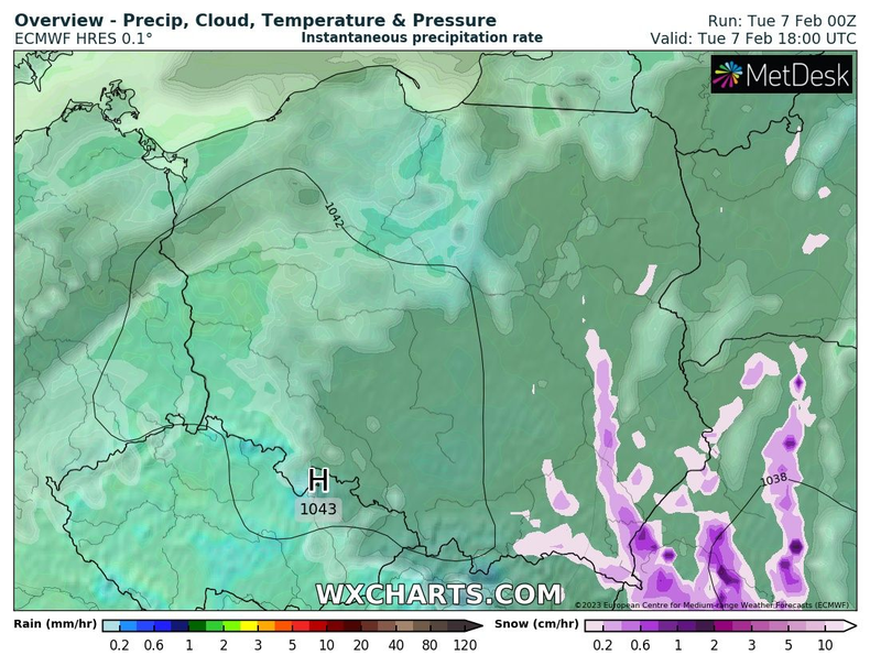 We wtorek śnieg poprószy głównie na wschodzie i południowym wschodzie