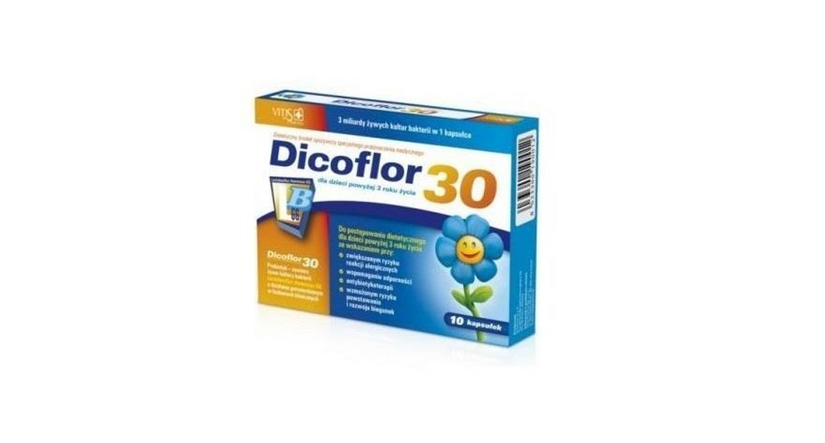 Dicoflor 30 (ulotka) - kapsułki i saszetki, dawkowanie probiotyku