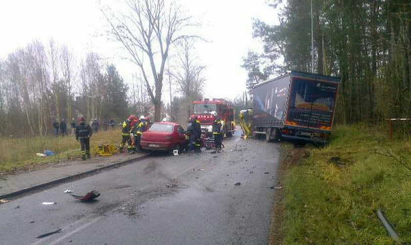 Wypadek na odcinku z Kłodawy do Mironic