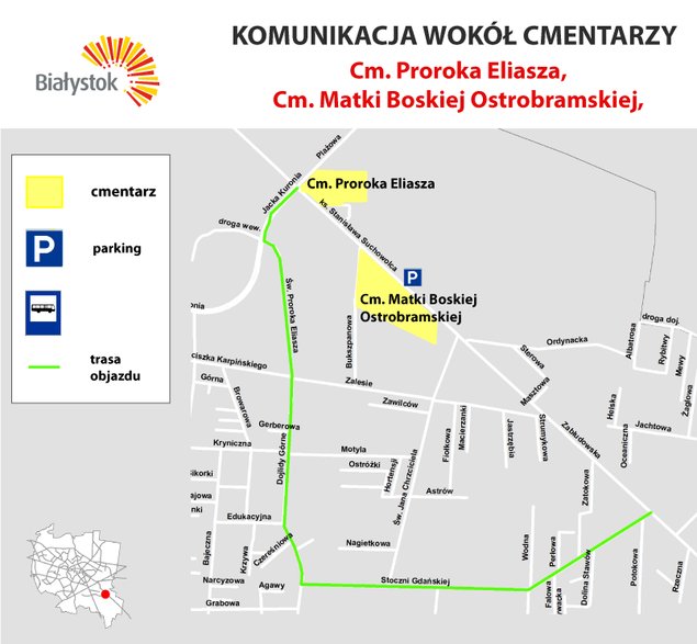 Ruch przy cmentarzach na osiedlu Dojlidy