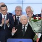 Jarosław Kaczyński w siedzibie PiS po ogłoszeniu sondażowych wyników wyborów