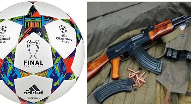 Thieves steal 3 police weapons as all the officers left the station to watch UEFA football match