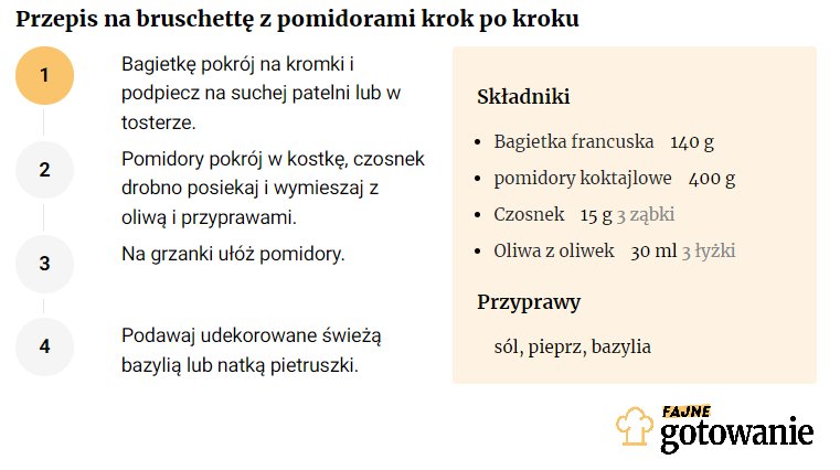 Przepis na bruschettę z pomidorami