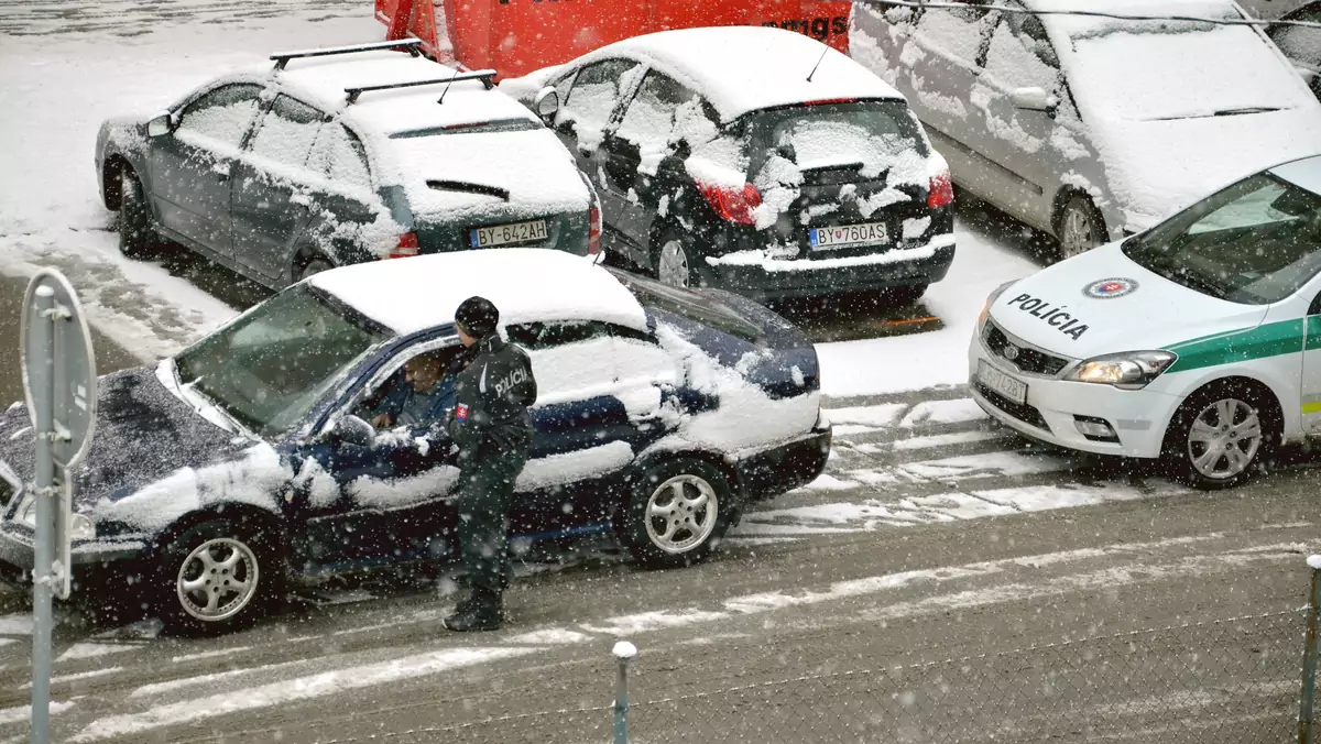 Słowacka policja. Zimowa kontrola drogowa