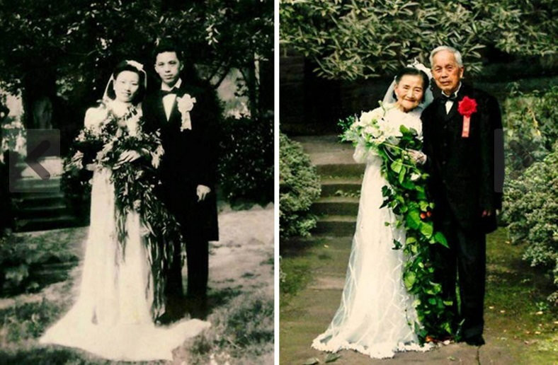 Para odtwarza zdjęcia ślubne po 70 latach małżeństwa