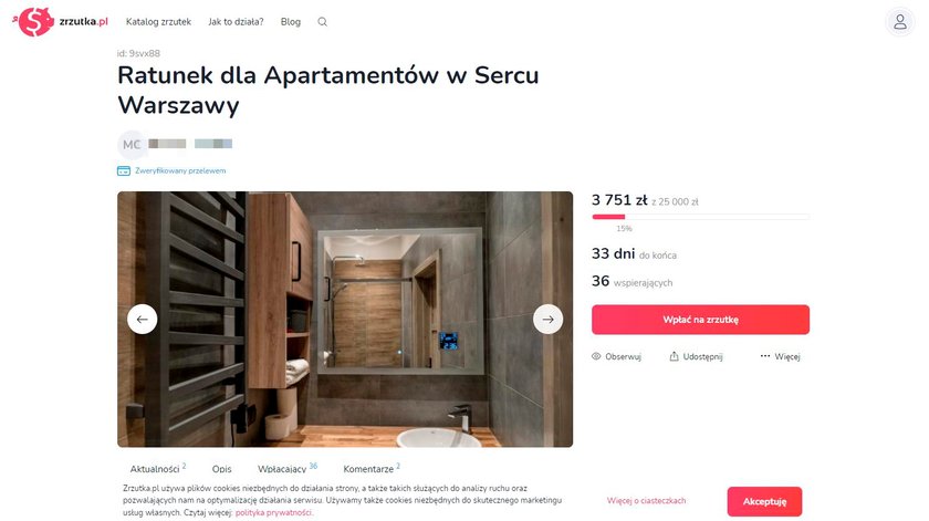 Zorganizował zrzutkę na ratowanie luksusowych apartamentów. W internecie burza