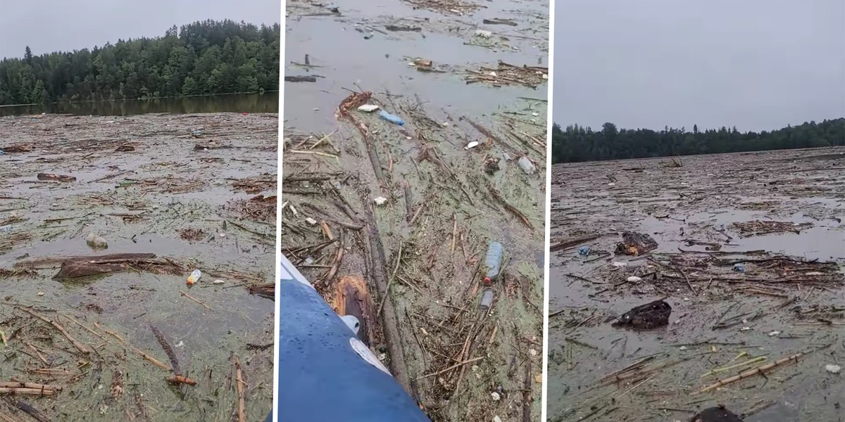 Porażające nagranie. Jezioro Pilchowickie z tonami śmieci.