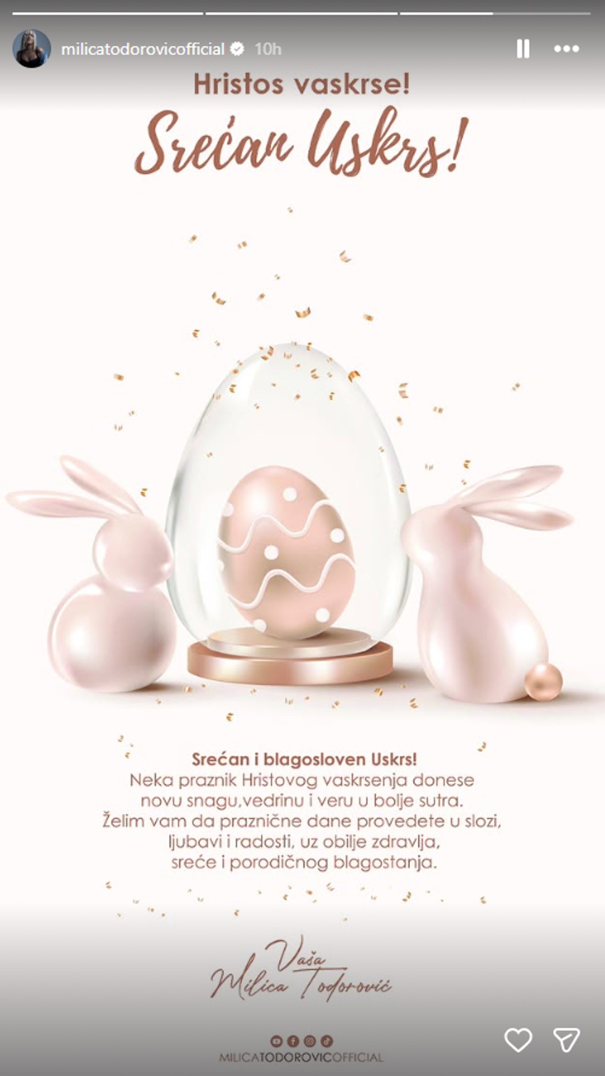 Milica Todorović objava
