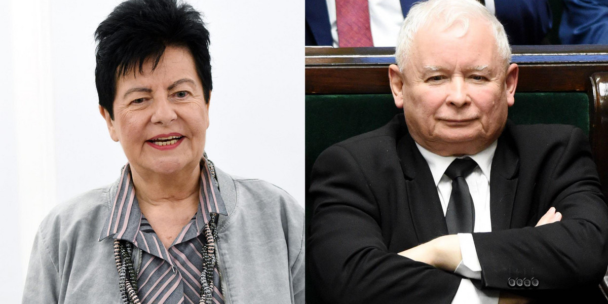 Joanna Senyszyn i Jarosław Kaczyński