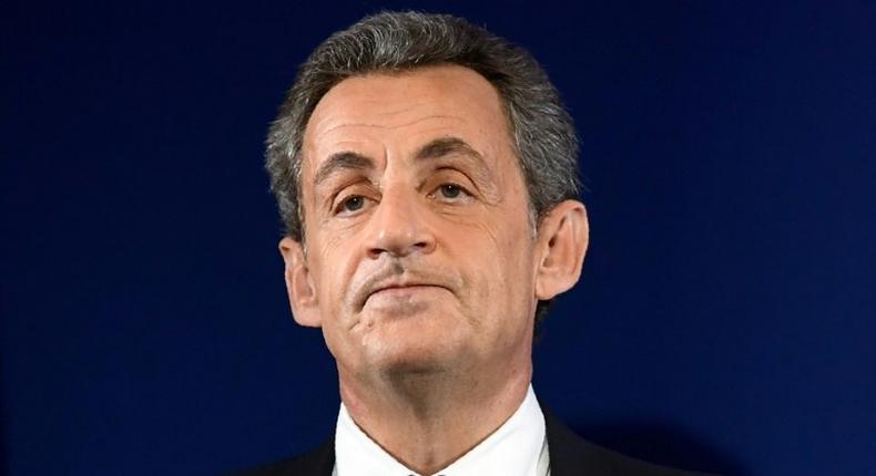 Former French president Nicolas Sarkozy delivers a concession speech at his campaign headquarters on November 20, 2016 in Paris