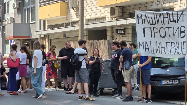 Protest studenata ispred PU za Grad Beograd