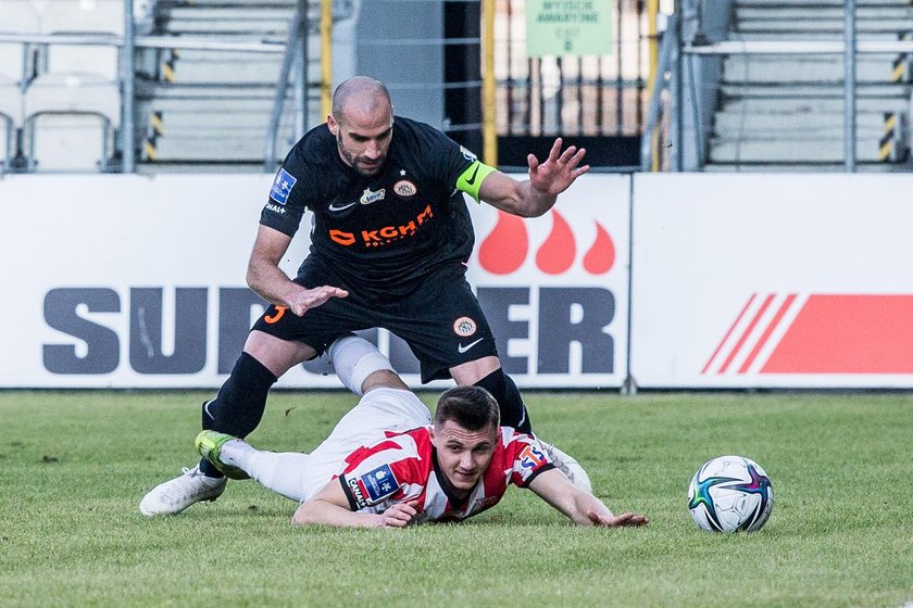 Pilka nozna. PKO Ekstraklasa. Cracovia Krakow - Zaglebie Lubin. 28.02.2021