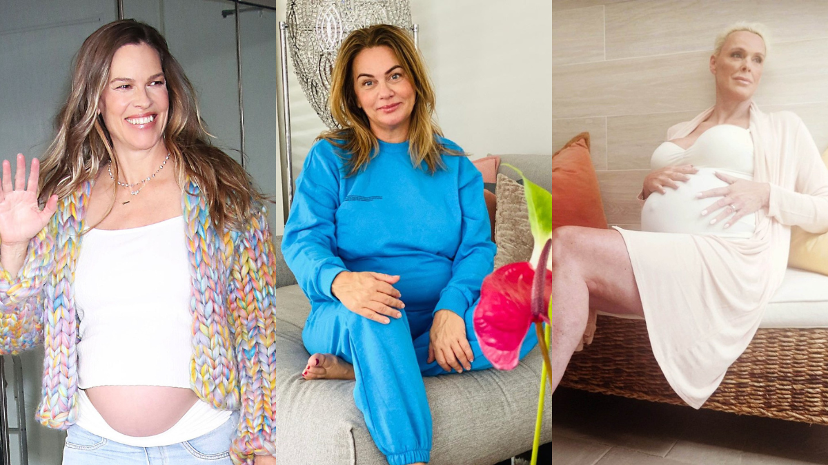 Hollywoodska hviezda Hilary Swank, naša politička Monika Beňová i slávna čarodenica z Fantagiro Brigitte Nielsen. Známe ženy spája tehotenstvo po 50tke